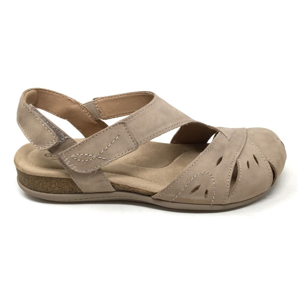 Earth Birdine Women's Neutral Taupe Leather Closed-Toe Slingback Sandal, 9M - Picture 7 of 8